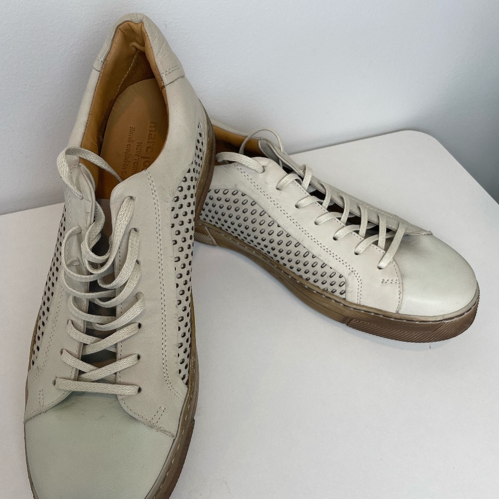 NWT Marc Joseph New York Men's Leather Sneakers Normcore Minimalist Quiet Luxury